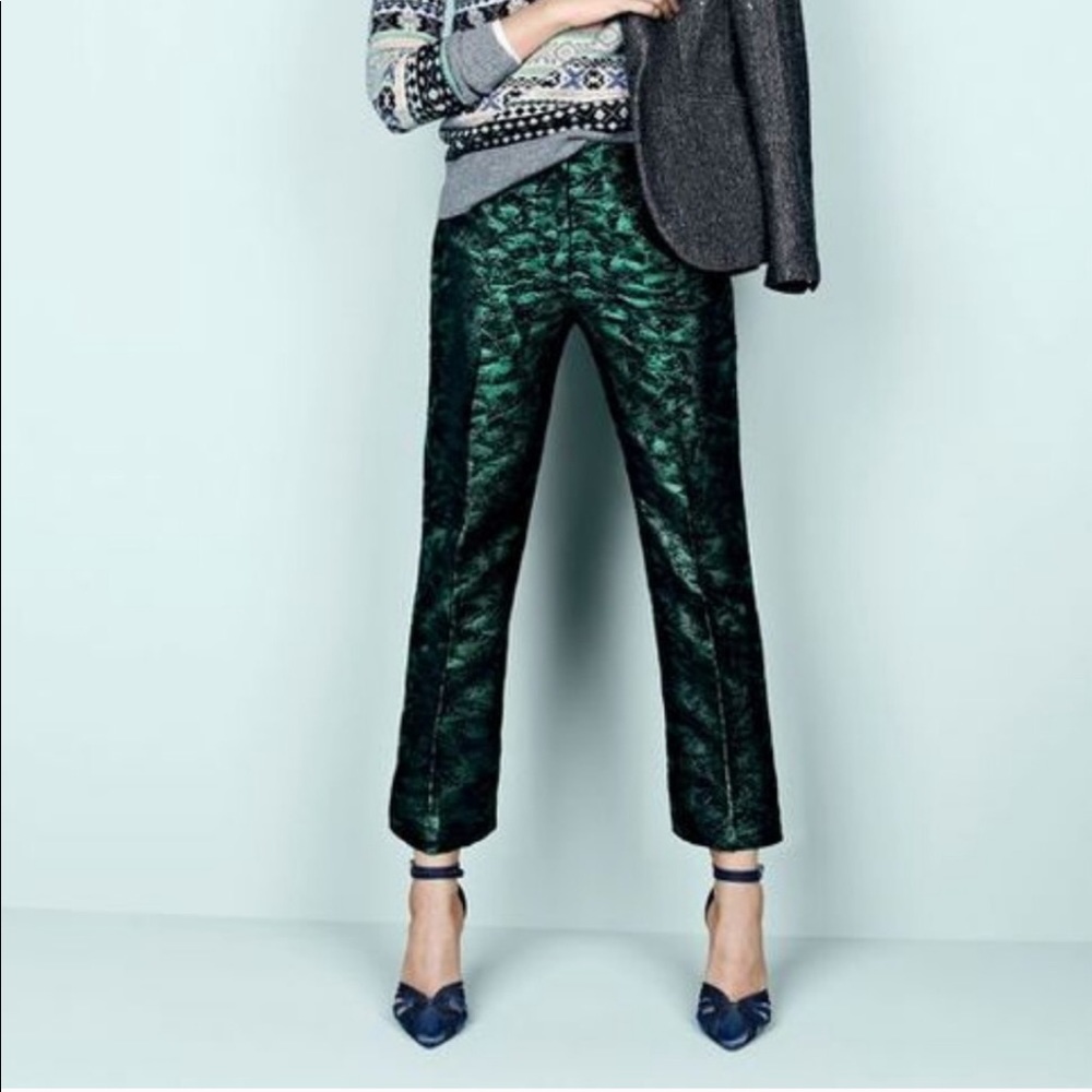 J. Crew evergreen jacquard patio pant - Picture 4 of 10